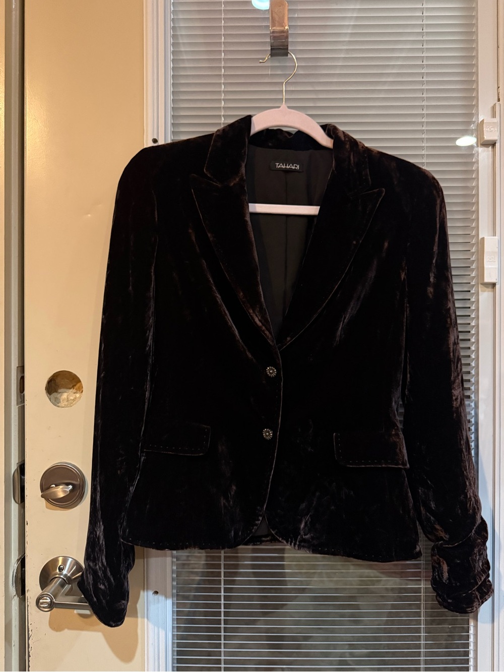 Tahari Black Velvet Blazer Jacket